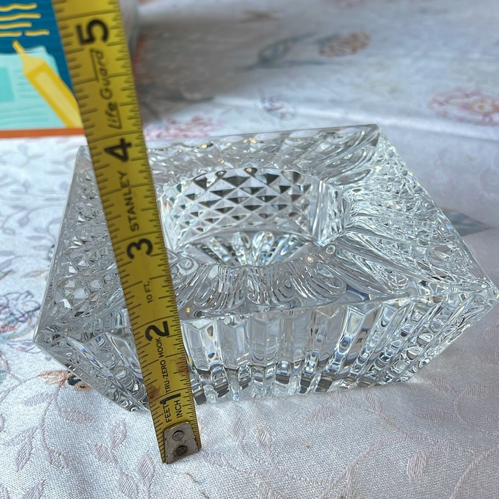 Vintage large heavy Waterford ashtray,votive candle holder 5”almost 3lbs,signed - Picture 8 of 8